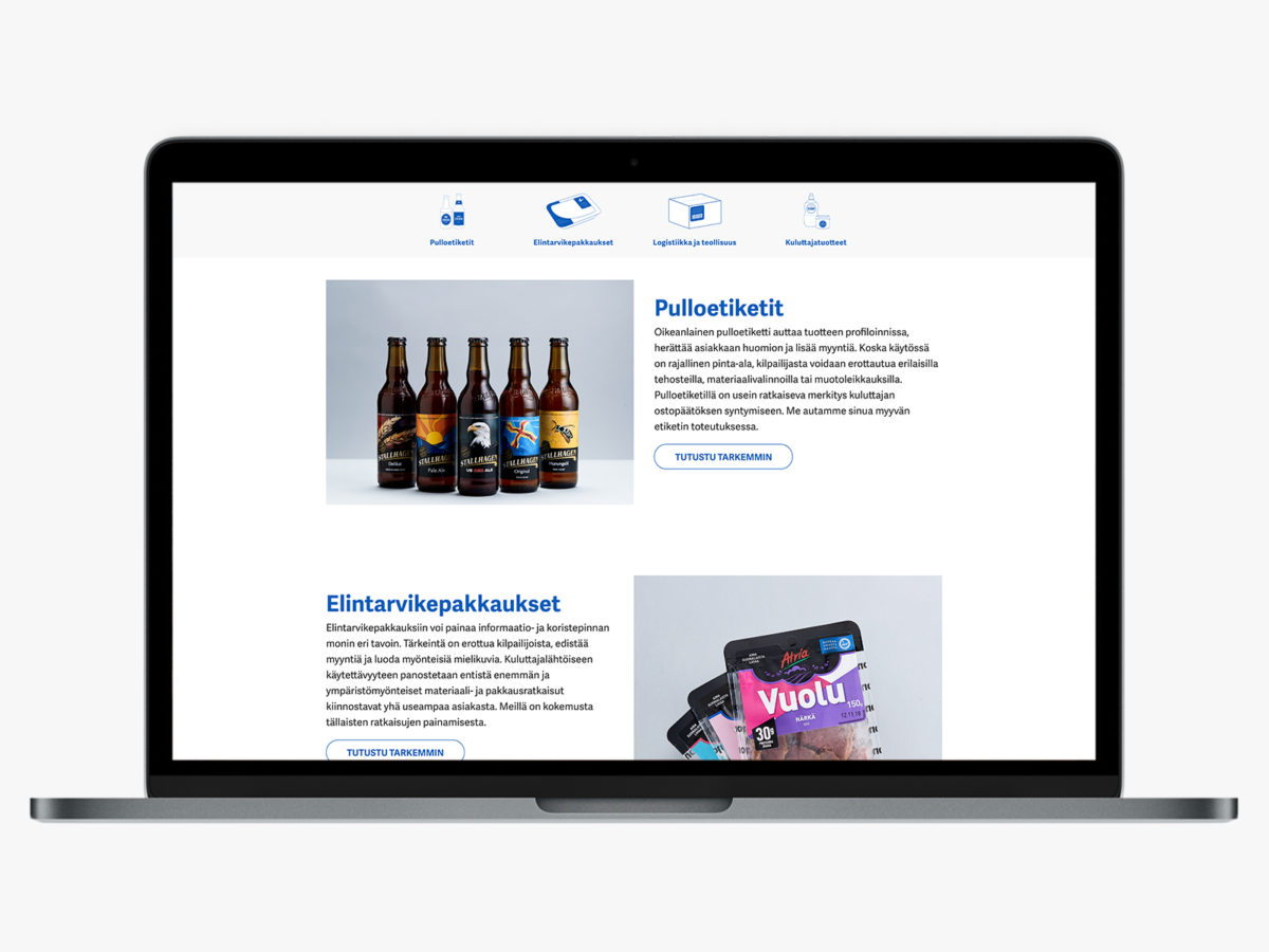 Nordic Label desktopnäkymä