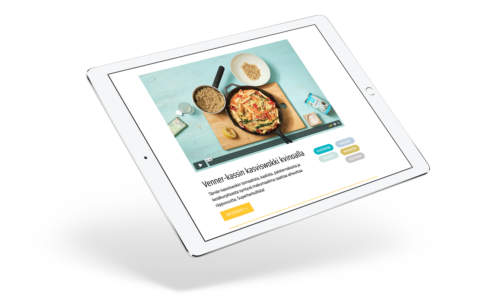 Vennerin keititössä -palvelun ipad näkymä